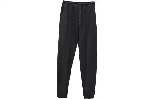 HERMES Knitted Sweatpants Women's Black Moderate Cuffed Pants