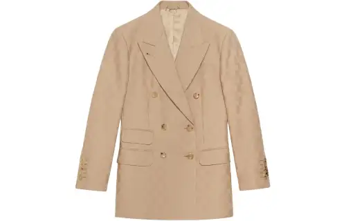 GUCCI Gg Wool Jacquard Jacket 'Camel'