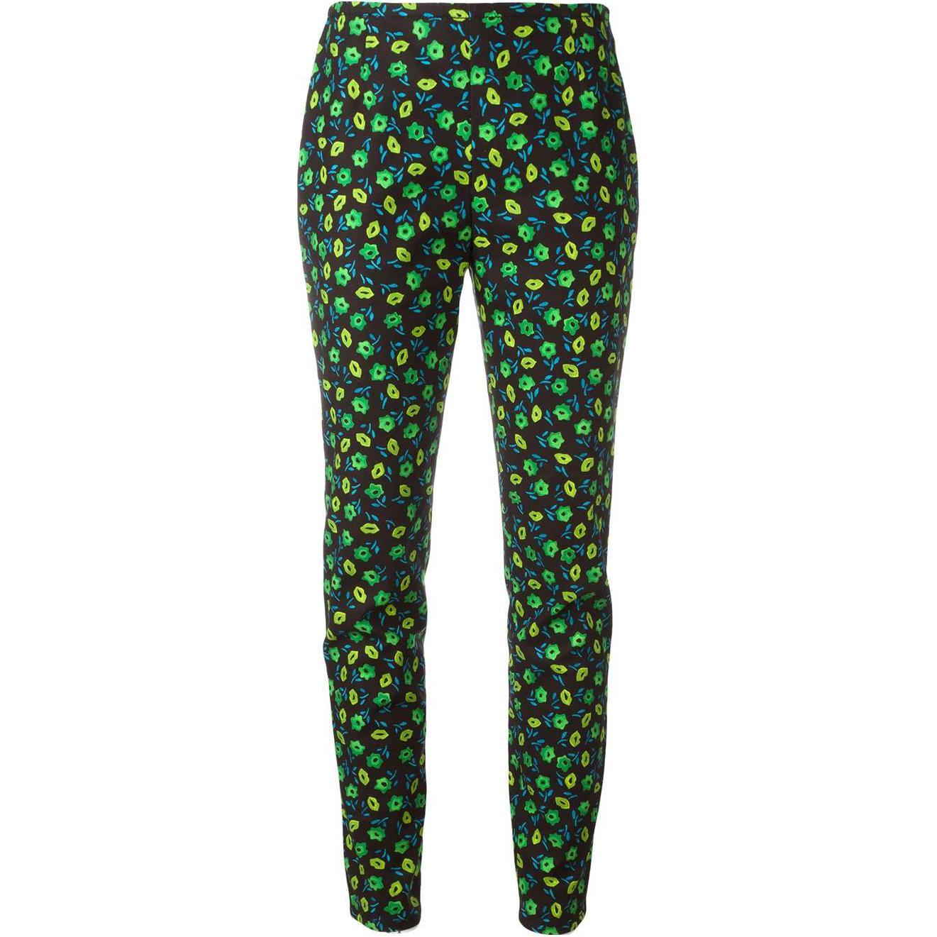 Женские штаны Prada Floral Printed Trousers (зеленые)