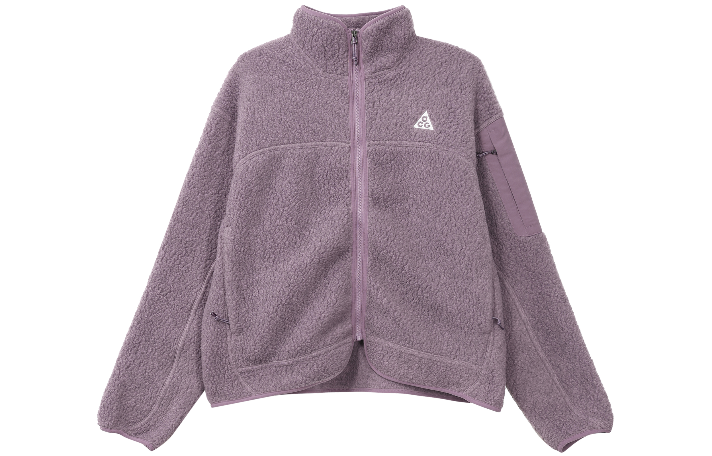 Nike Fleece Tops Women’s Violet Stand Collar Moderate