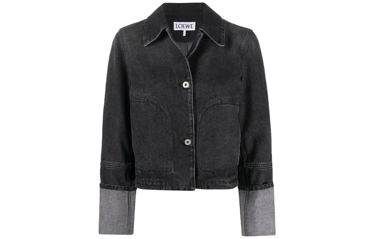 LOEWE Cropped Coats Women's Black Lapel Moderate