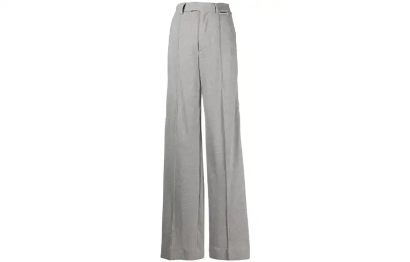 Vetements Knitted Sweatpants Women's Gray Moderate Wide Leg Pants