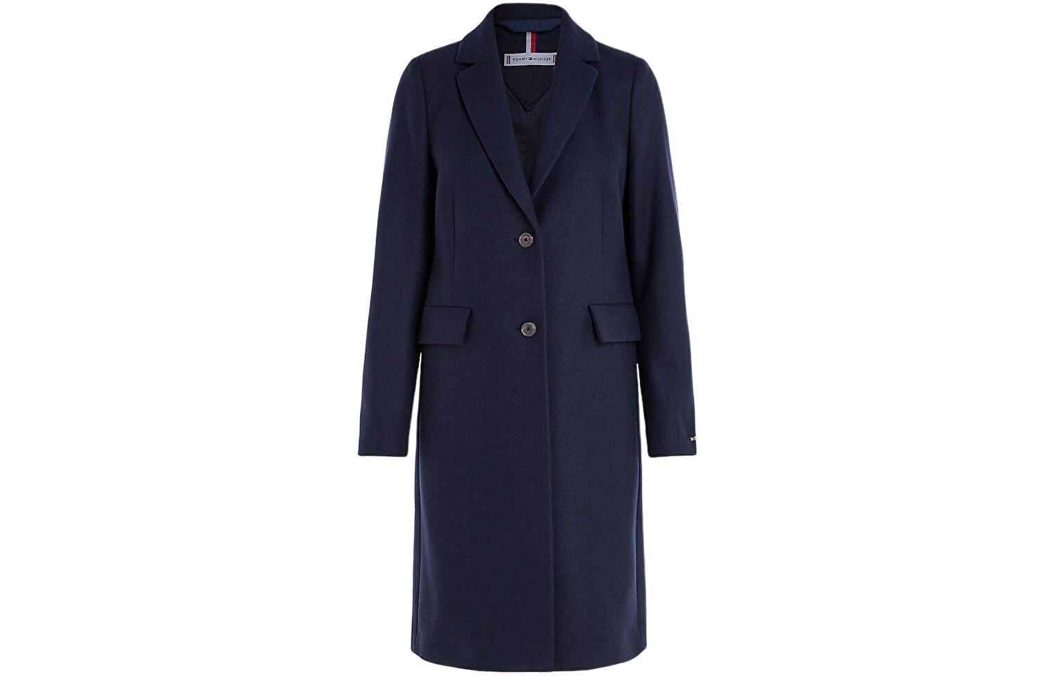 Tommy Hilfiger Blend Classic Mont Coat Women's Marine Blue