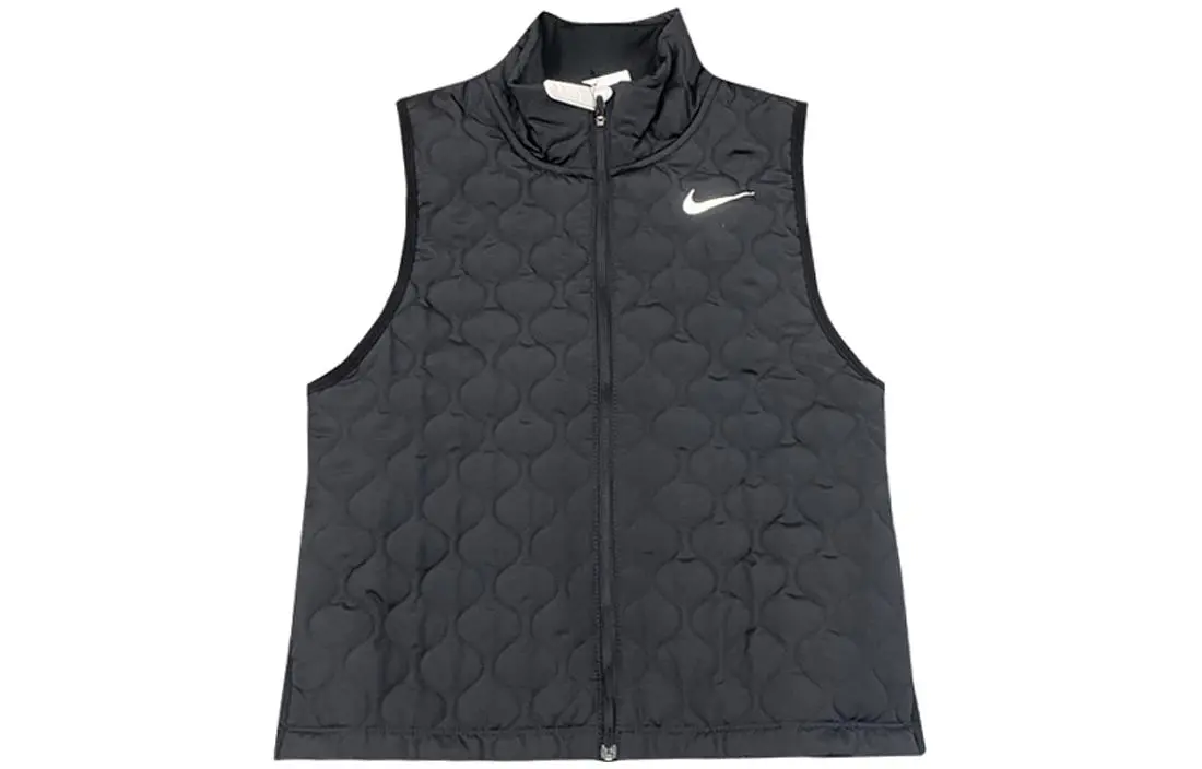 Nike Vests Women's Black Stand Collar Moderate Straight Fit