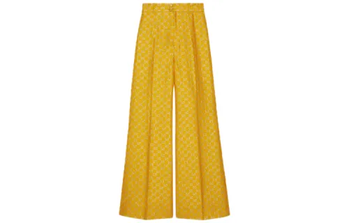 GUCCI Casual Pants Women's Yellow Moderate Wide Leg Pants
