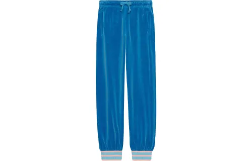 GUCCI Chenille Knit Joggers Blue