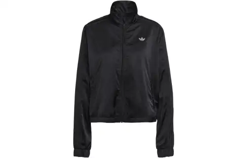 Adidas Originals Cropped Coats Women's Black Stand Collar Moderate