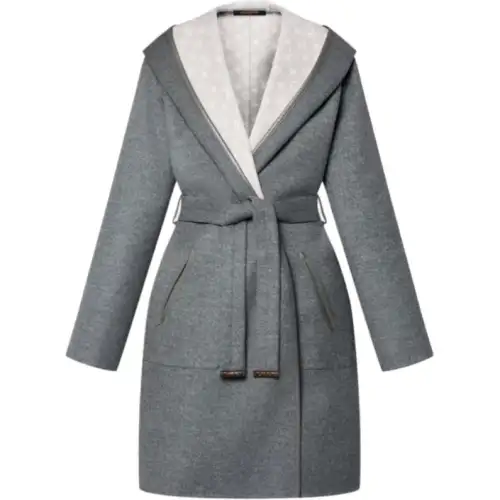 LOUIS VUITTON Coat Women's Gray White