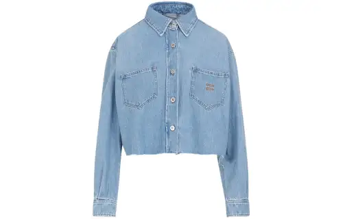 MIU MIU Logo embroidered Denim Jacket