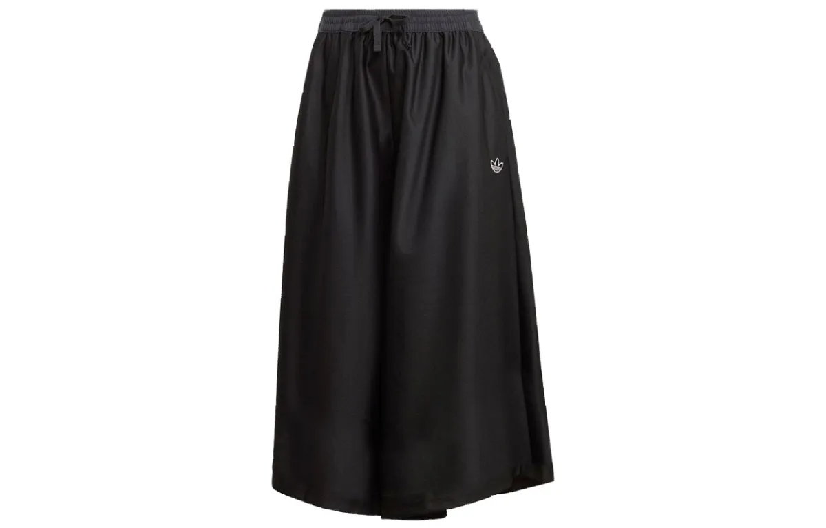Adidas Originals Casual Pants Women's Black Moderate Wide Leg Pants