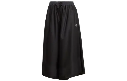 Adidas Originals Casual Pants Women's Black Moderate Wide Leg Pants