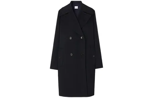 Burberry Velvet Jackets Women's Blue Suit Collar Moderate