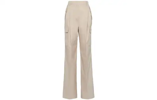 PRADA Casual Pants Women's Ecru Moderate Wide Leg Pants