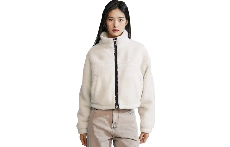 CALVIN KLEIN Velvet feel Coat Women's Ivory