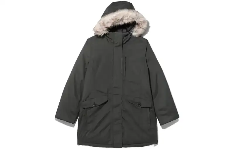 Timberland Coats Women's Green Hooded Moderate Straight Fit