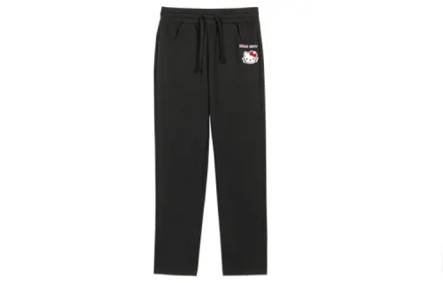 Skechers X Hello Kitty Hello Kitty Casual Pants Women's Pitch Black 002k Moderate Straight Fit Pants