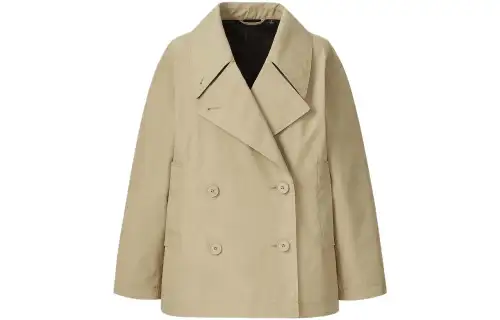 UNIQLO Cropped Coat Women's Dark Beige