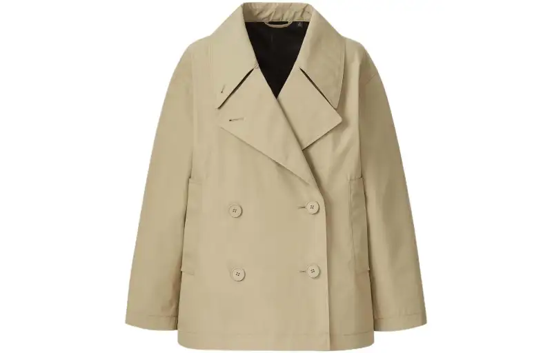 UNIQLO Cropped Coat Women's Dark Beige