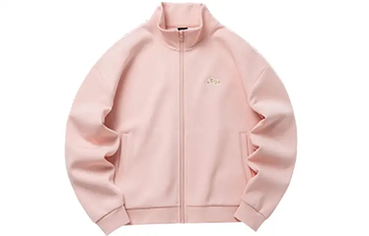ANTA Life Collection Cropped Coats Women's Apricot Pink Stand Collar Moderate