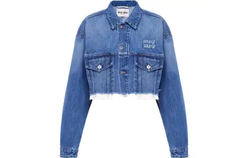 MIU MIU Cropped Coat Women's Blue