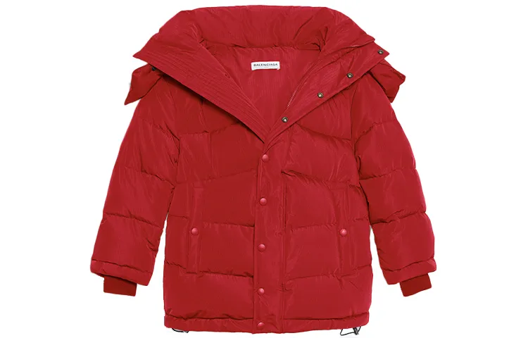 Balenciaga Puffer Jacket Loose Fit Women's Red