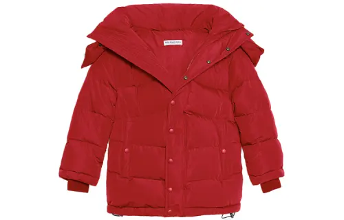 Balenciaga Puffer Jacket Loose Fit Women's Red