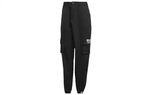 Adidas Originals ARMANI COLLEZIONI Cargo Pants Women's Black Moderate Straight Fit Pants