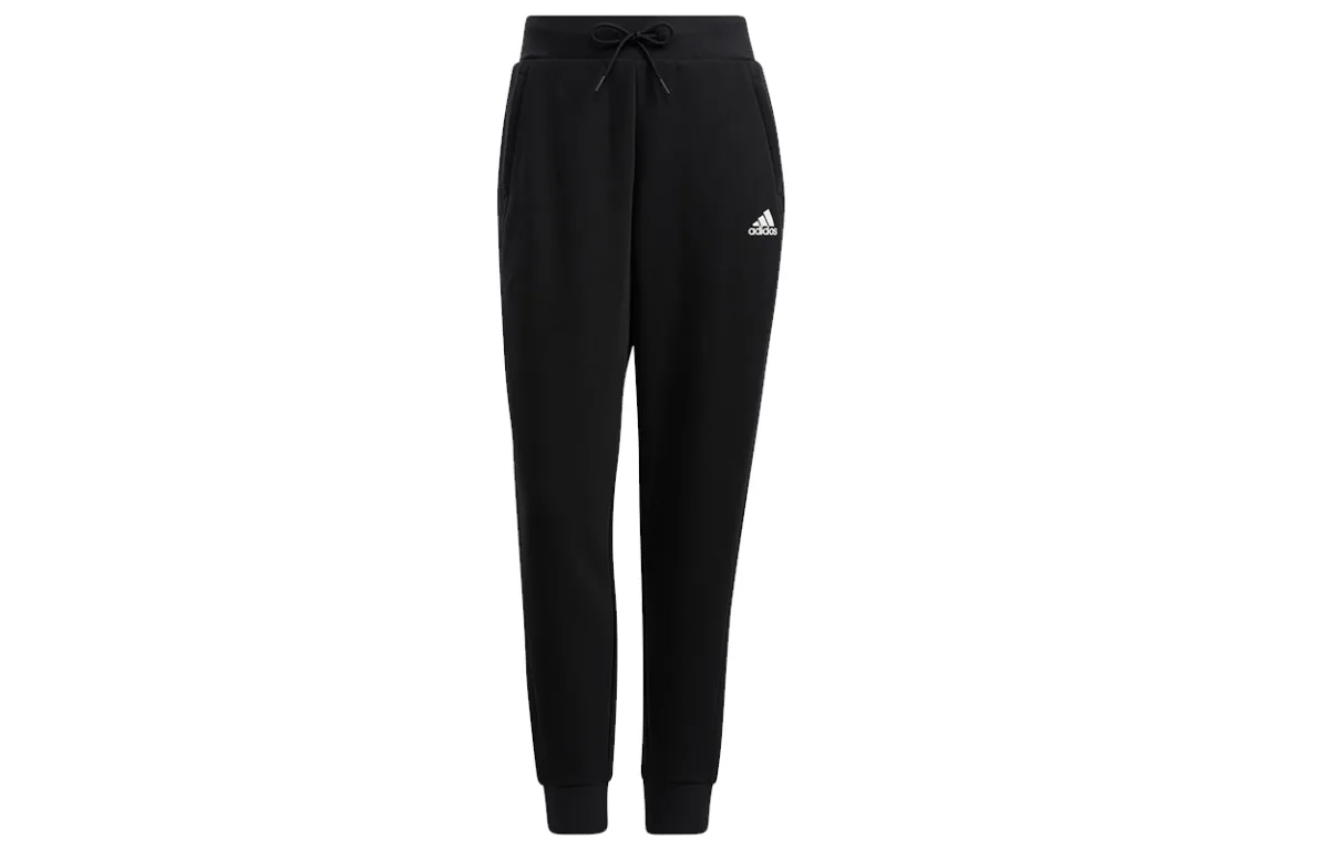 Adidas Knitted Sweatpants Women's Black Moderate Straight Fit Pants