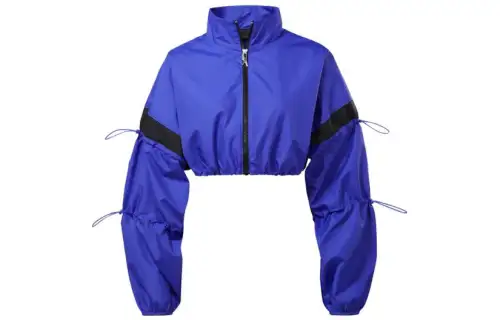 Reebok Cropped Coats Women's Blue Stand Collar Moderate