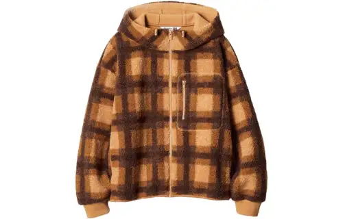 UNIQLO X JW Anderson Uniqlo Jw Anderson Co Branded Series Velvet Jackets Women's Dark Beige Hooded Moderate