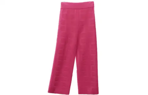HERMES Knitted Sweatpants Women's Rose Pink Moderate Other