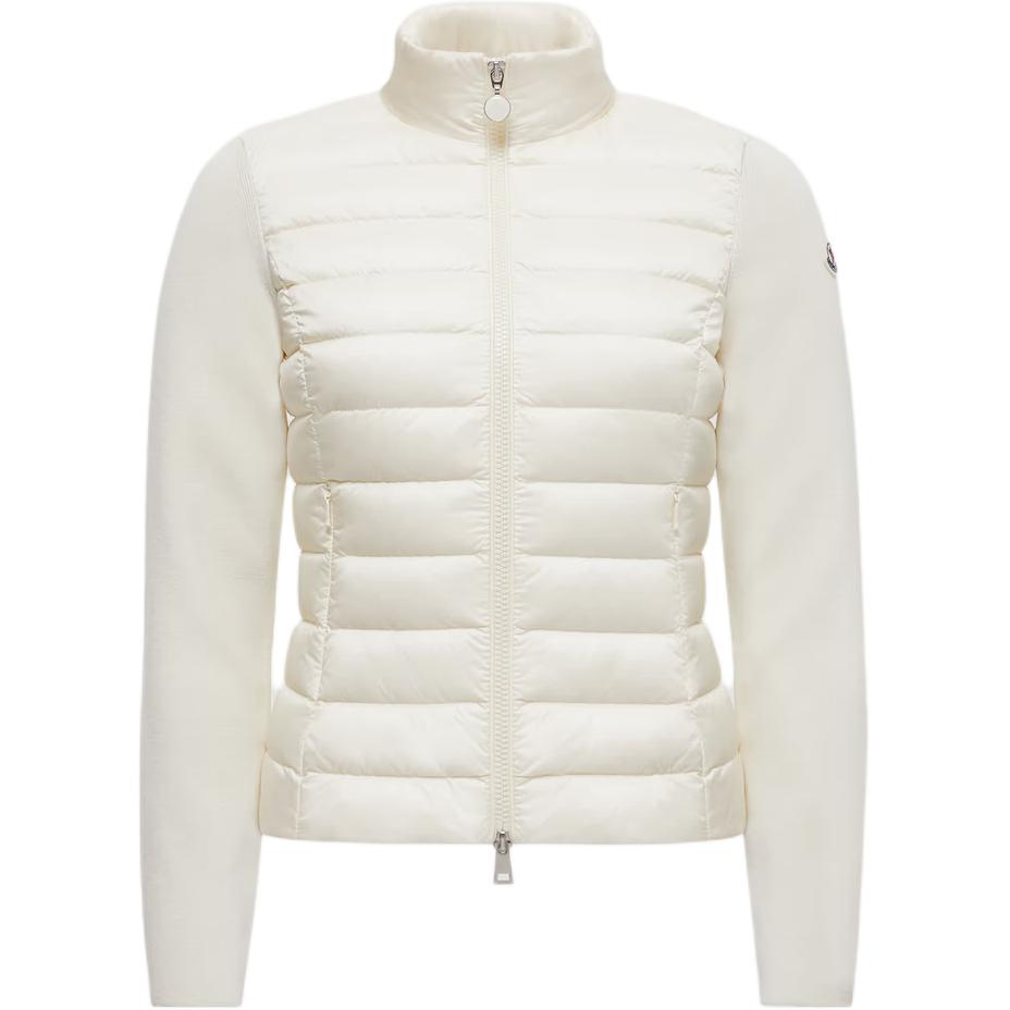 Женский куртка-пуховик Moncler с шерстяными вставками (белый)