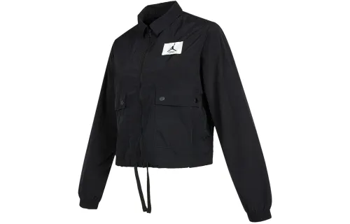 Jordan ESSENTIALS Cropped Coats Women's Black Lapel Moderate