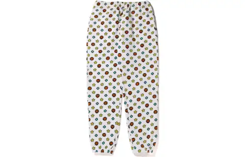 A BATHING APE Casual Pants Women's White Moderate Cuffed Pants