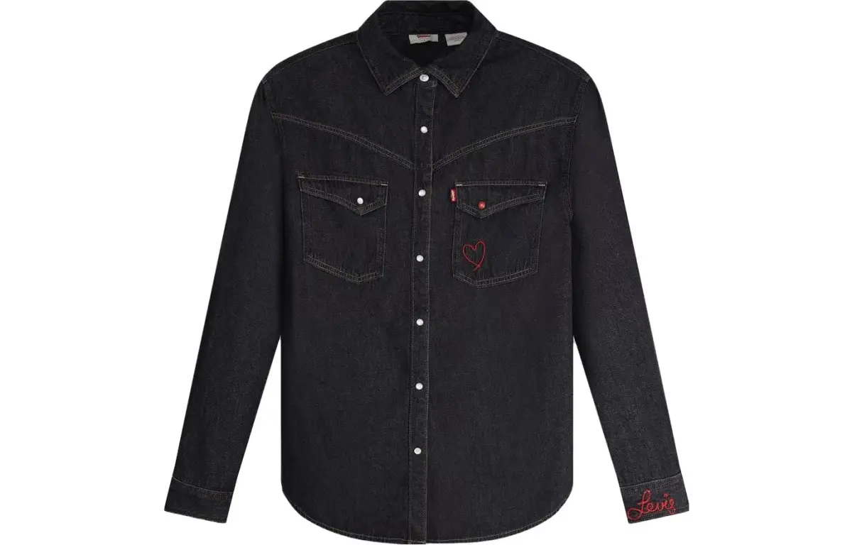 Levi's Denim Jackets Women's Black Obsidian Lapel Moderate Straight Fit