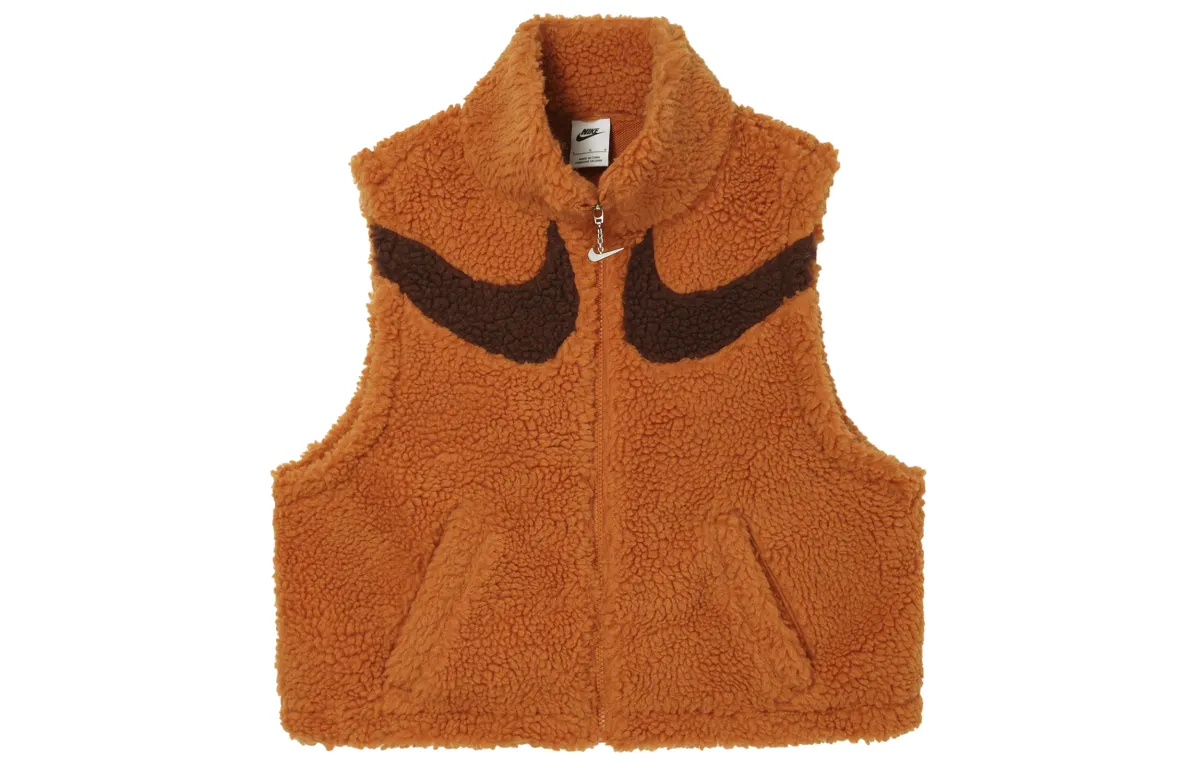 Nike Vests Women's Earth Yellow Stand Collar Moderate Other