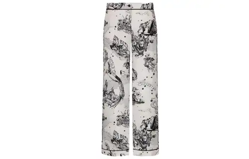 DIOR Quarterly New Products Casual Pants Women's White Moderate Straight Fit Pants