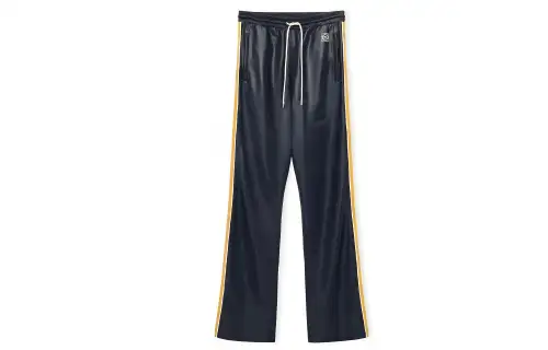 LOEWE Knitted Sweatpants Women's Marine Blue Moderate Straight Fit Pants