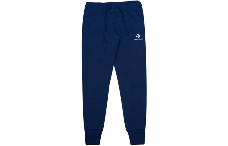 Converse Knitted Sweatpants Women's Blue Thickened Straight Fit Pants