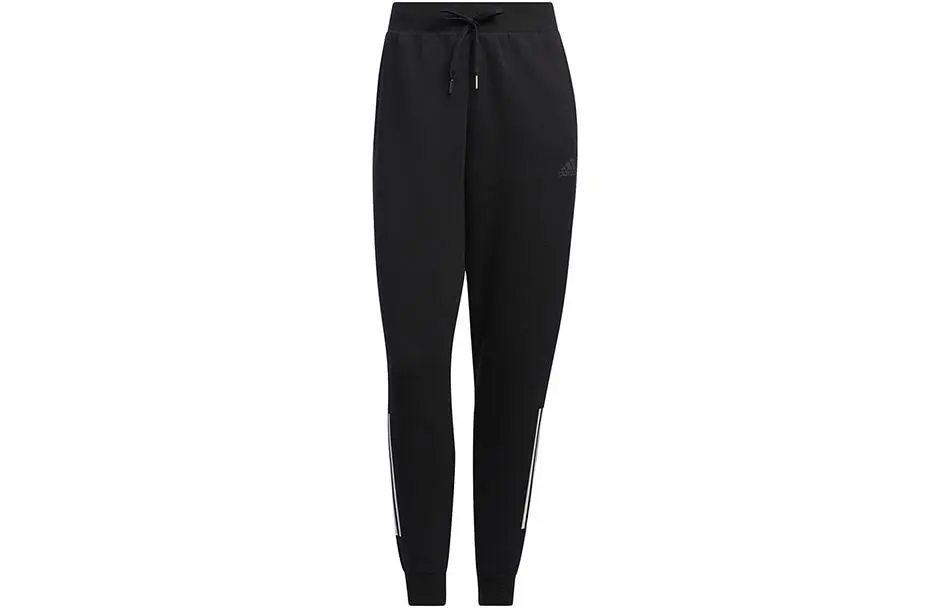 Adidas Knitted Sweatpants Women's Black Moderate Straight Fit Pants