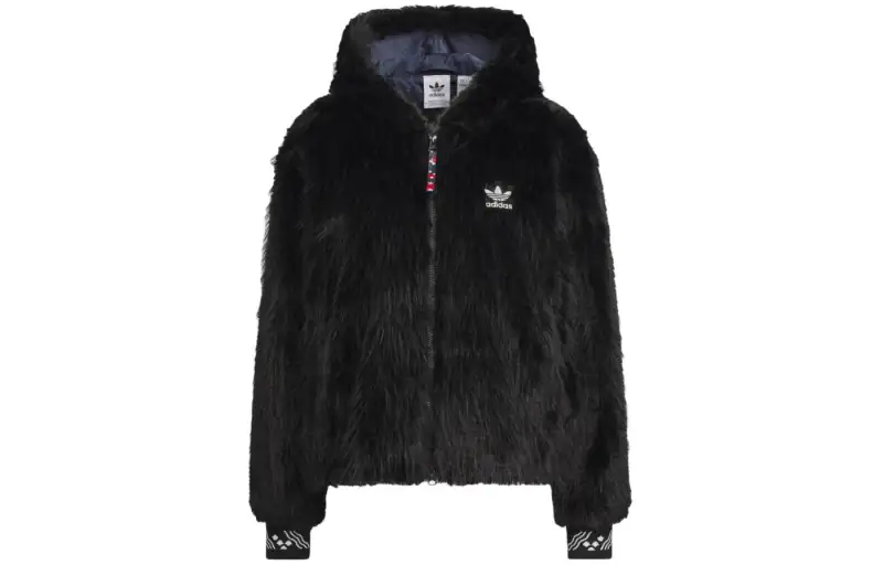 Adidas Originals x FEIFEI RUAN FUR Velvet feel Coat Women's Black