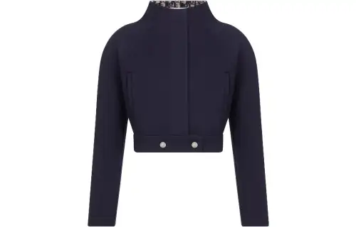 DIOR SS23 Cropped Coat Women's Marine Blue