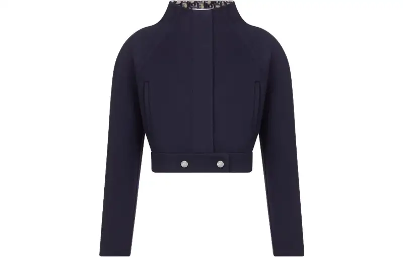 DIOR SS23 Cropped Coat Women's Marine Blue