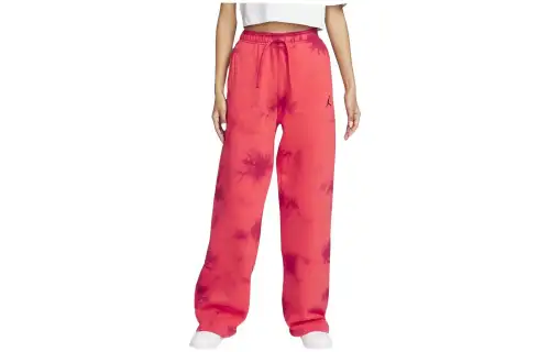 Jordan Knitted Sweatpants Women's Red Moderate Straight Fit Pants