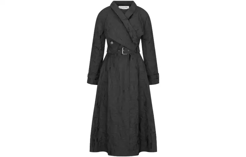 DIOR Coats Women's Black Moderate Straight Fit