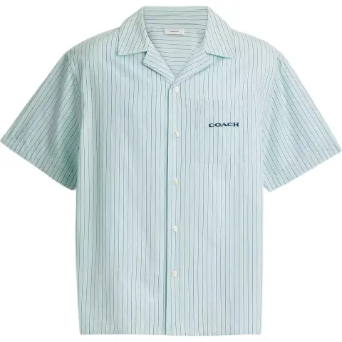 COACH Shirts Men's Mint Lapel Moderate Straight Fit