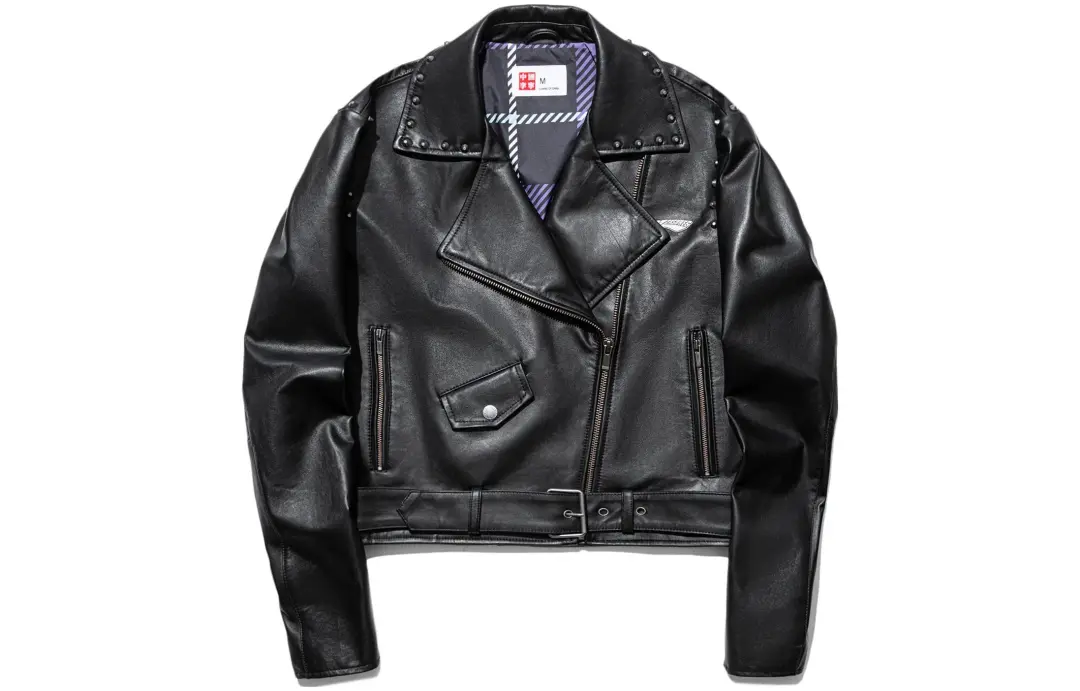 Li Ning x PLEASURES Leather Jacket Women's Black