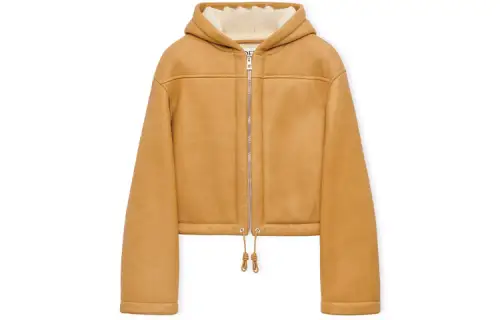 LOEWE Cropped Coats Women's Gold Hooded Moderate