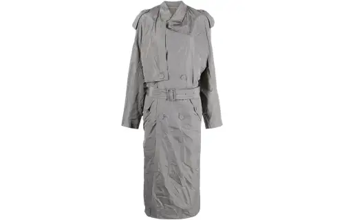Balenciaga SS23 Trench Coat Regular Fit Women's Gray