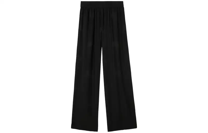 Burberry Casual Pants Women's Black Moderate Wide Leg Pants